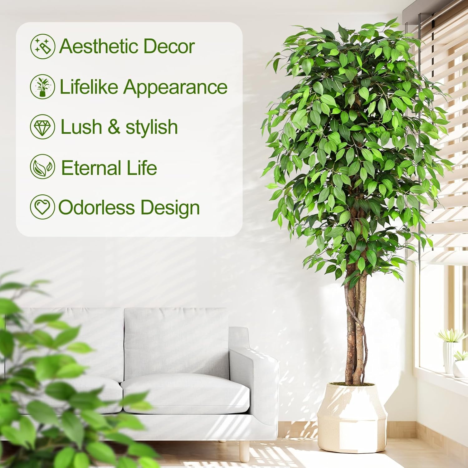 실제와 같은 인조 고무나무, 자연스러운 줄기와 풍성한  - Dracaena Marginata 리뷰 및 가격